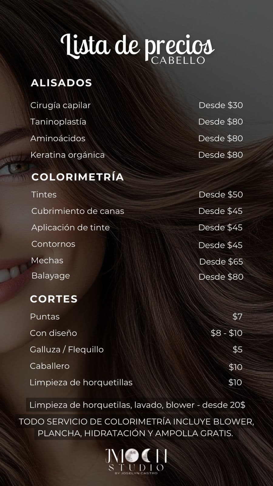 Menú de servicios página 1